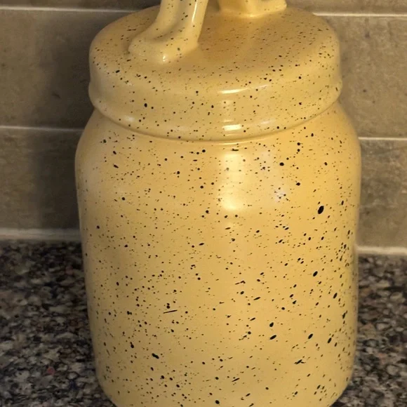 🆕 Rae Dunn Speckled Yellow TWEET JAR - Picture 3 of 4